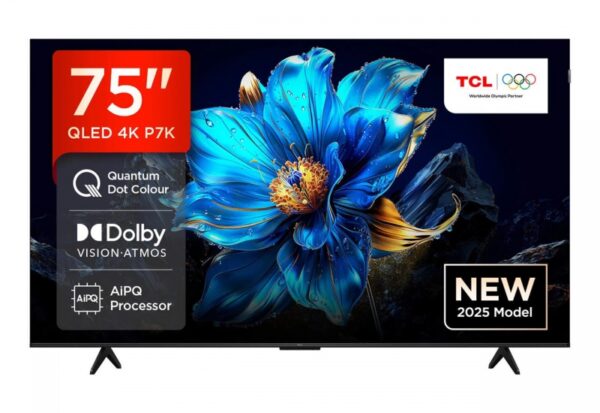 TCL 75"P7K 4K QLED TV 60Hz Google TV; HDR multi-format; HVA Panel; Game Master; Dolby Atmos;