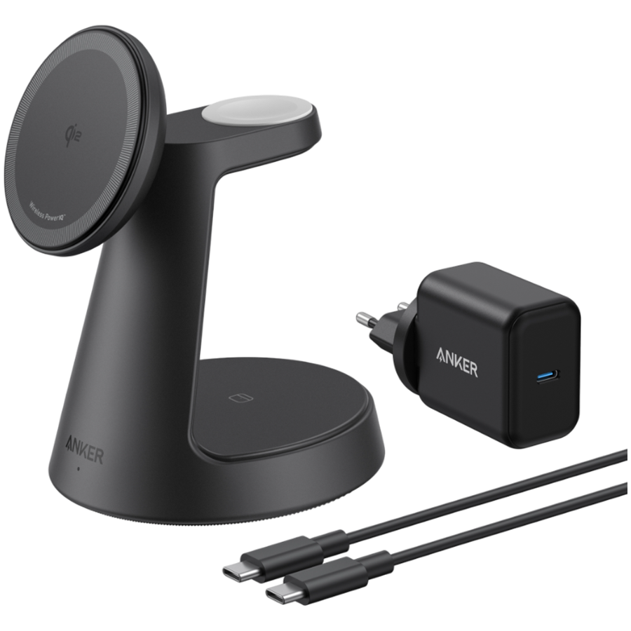 Anker MagGo Wireless Charging Station (3-in-1, Dock Stand) cable and charger bundle - Wireless punjač