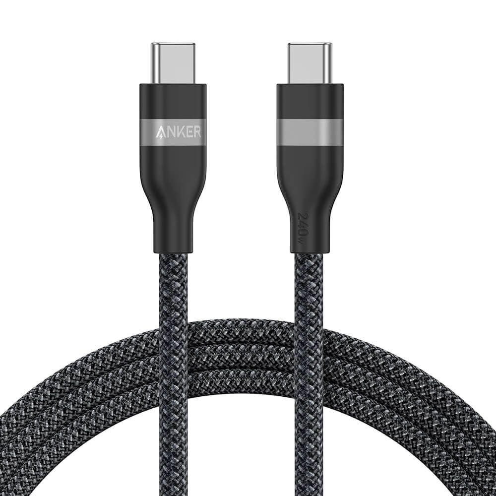 Anker USB-C to USB-C Cable (180cm, 240W, Upcycled-Braided) Black - Kabel